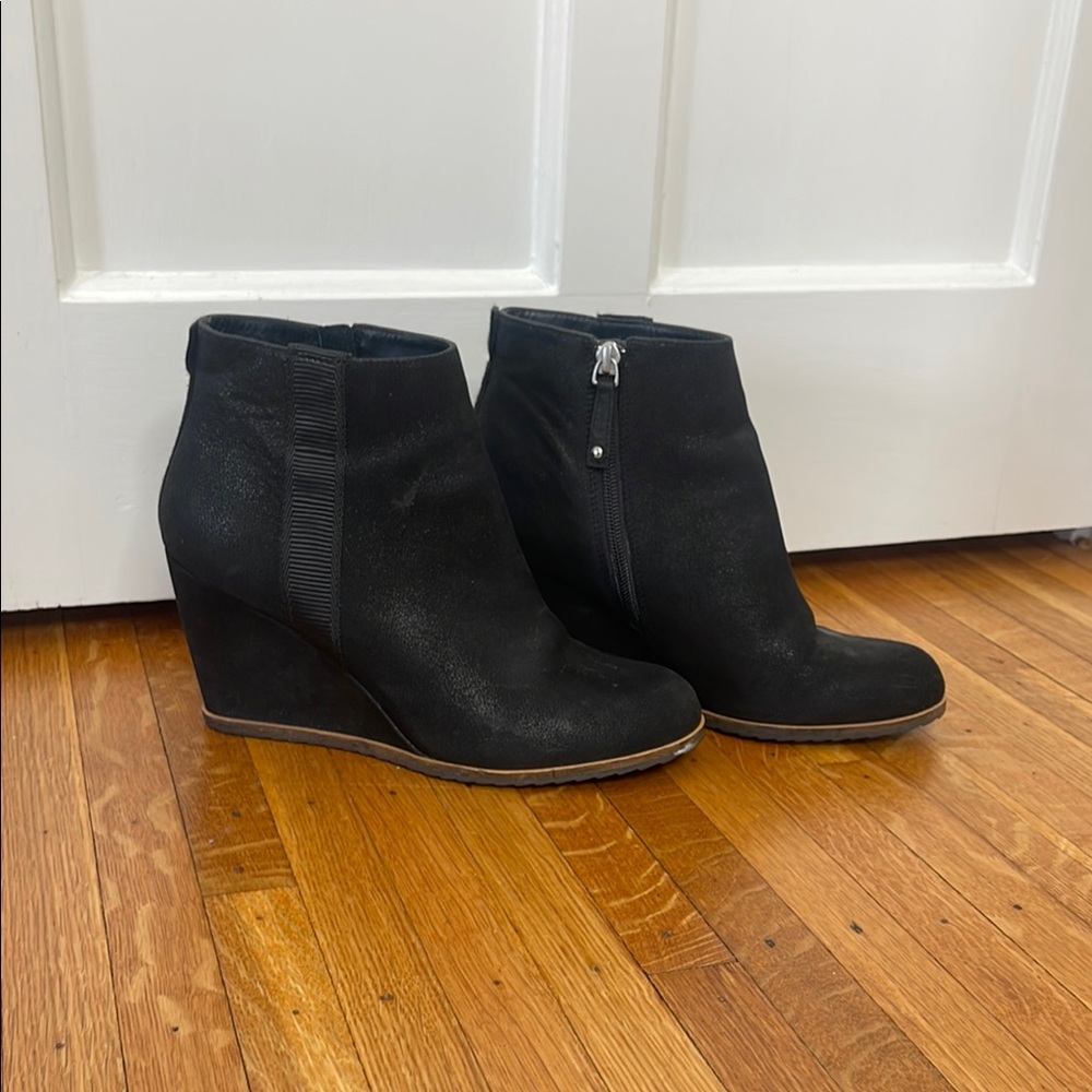 Women's Black Wedge Ankle Boots